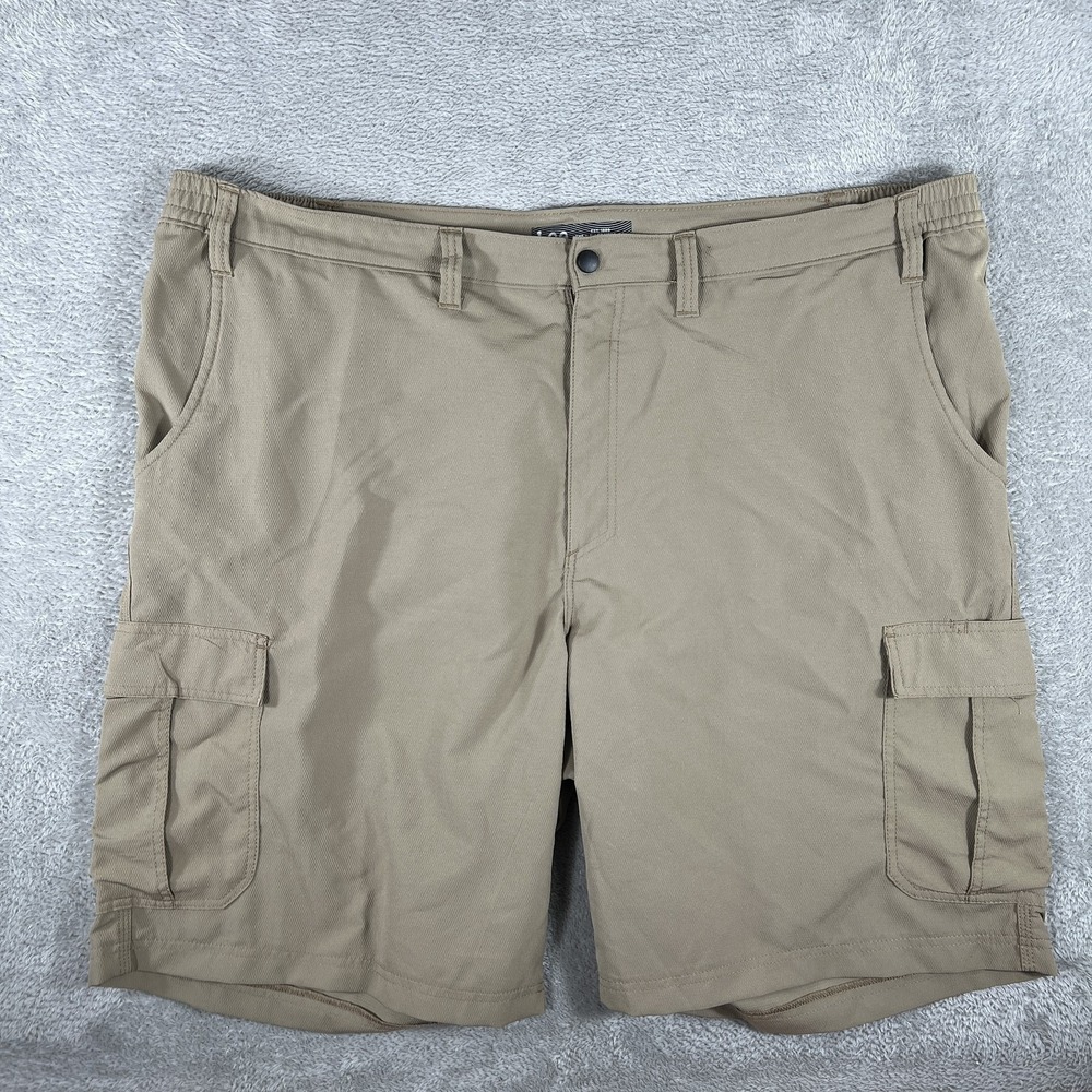 Lee Cargo Shorts Mens‎ 46 Tan Elastic Waist Tech Pocket Hiking Outdoor Workwear